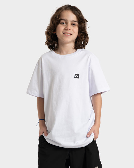 Camiseta Manga Curta Branca Rusty Essential Juvenil