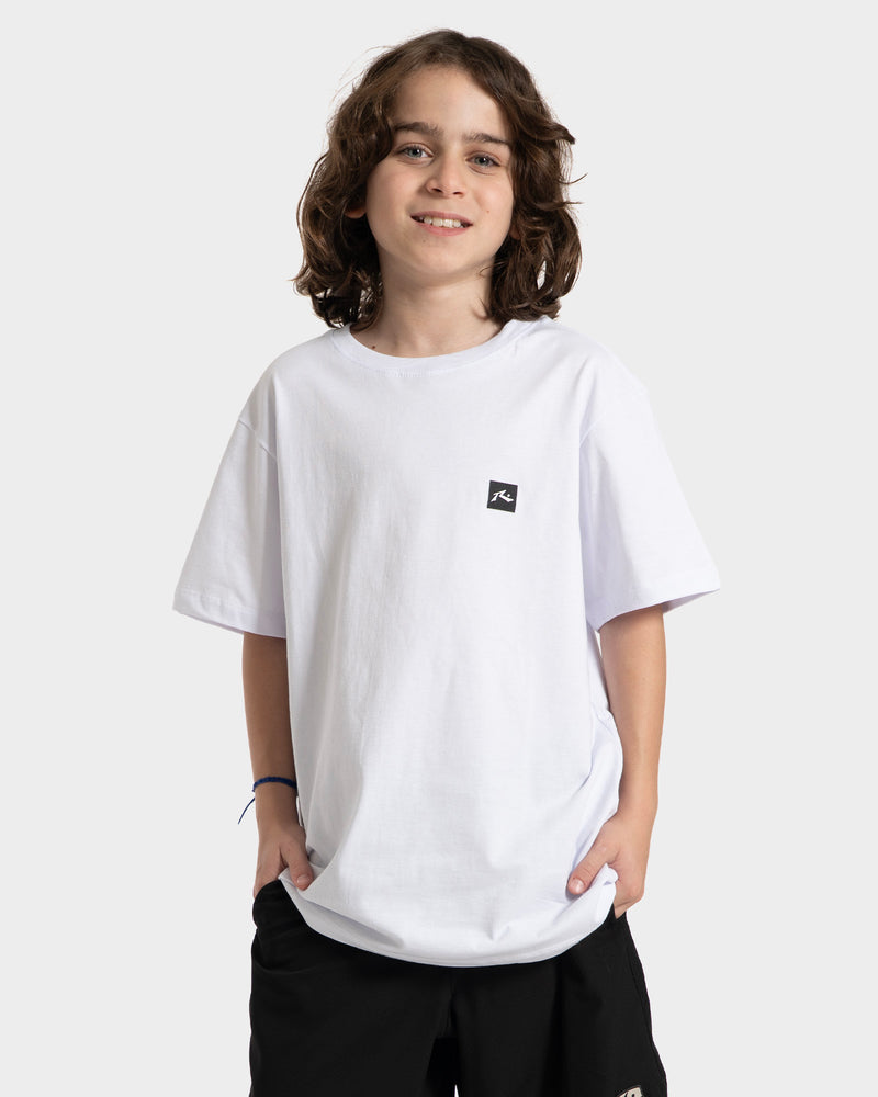 Camiseta Manga Curta Branca Rusty Essential Juvenil