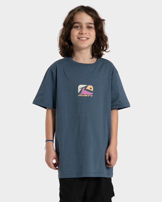 Camiseta Manga Curta Azul Rusty Phenom Juvenil