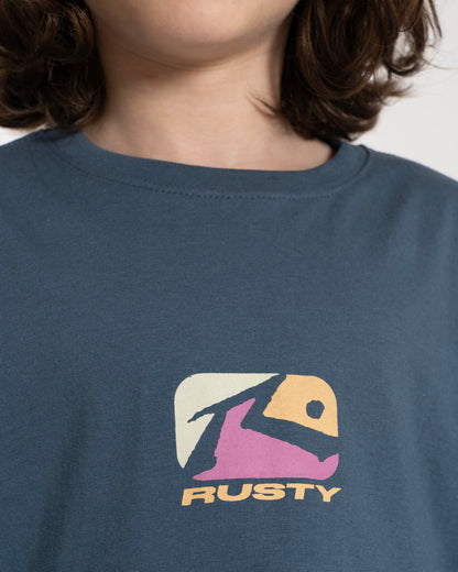 Camiseta Manga Curta Azul Rusty Phenom Juvenil