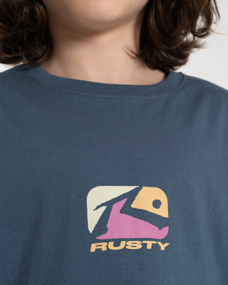Camiseta Manga Curta Azul Rusty Phenom Juvenil