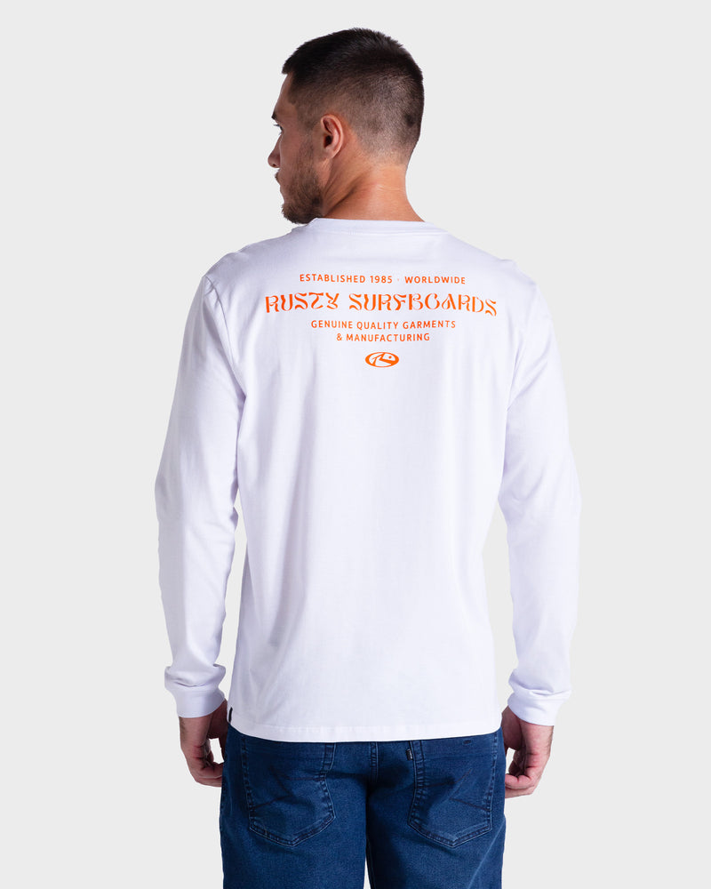 Camiseta Manga Longa Rusty Genuine Branca