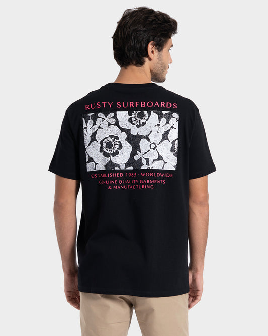 Camiseta Especial Manga Curta Preta Rusty Lace