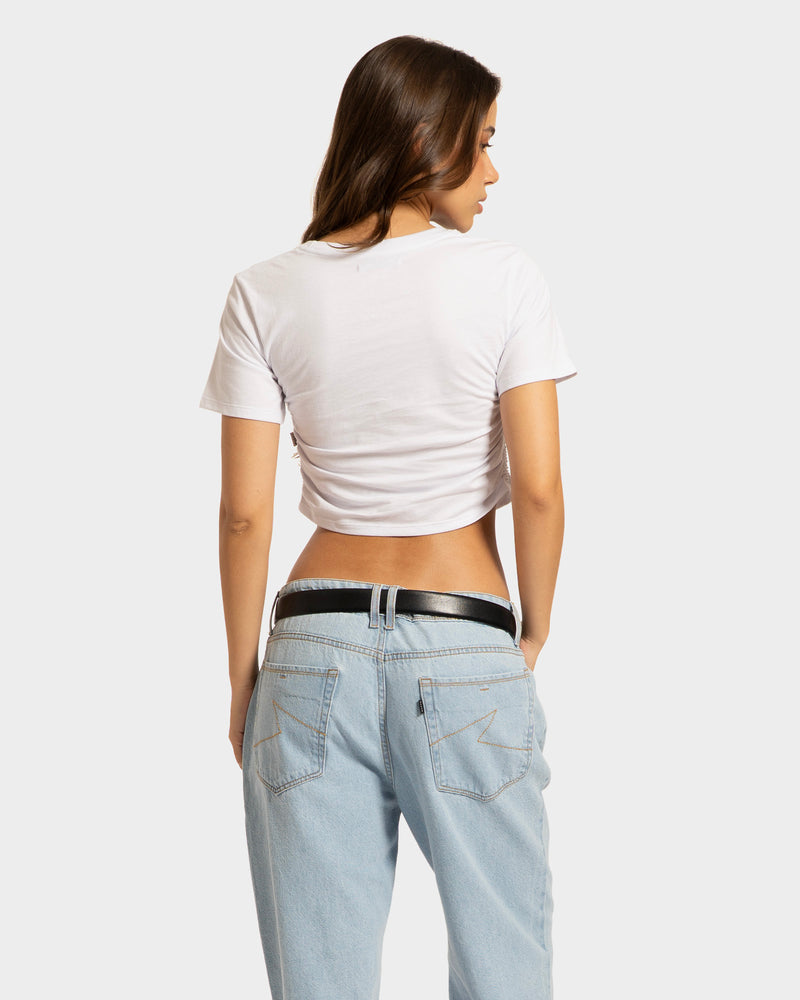 Camiseta Cropped Branca Rusty Worldwide Feminina