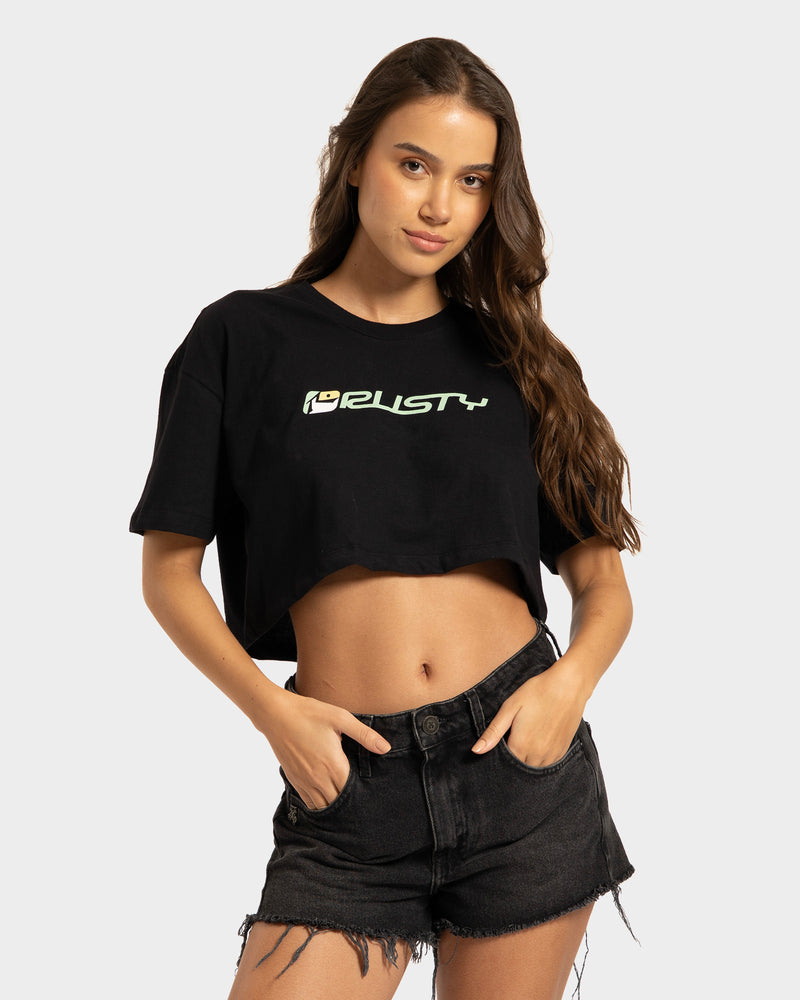 Camiseta Cropped Archived Rusty Preta