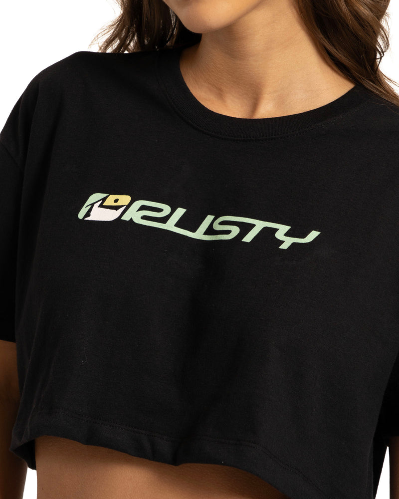 Camiseta Cropped Archived Rusty Preta