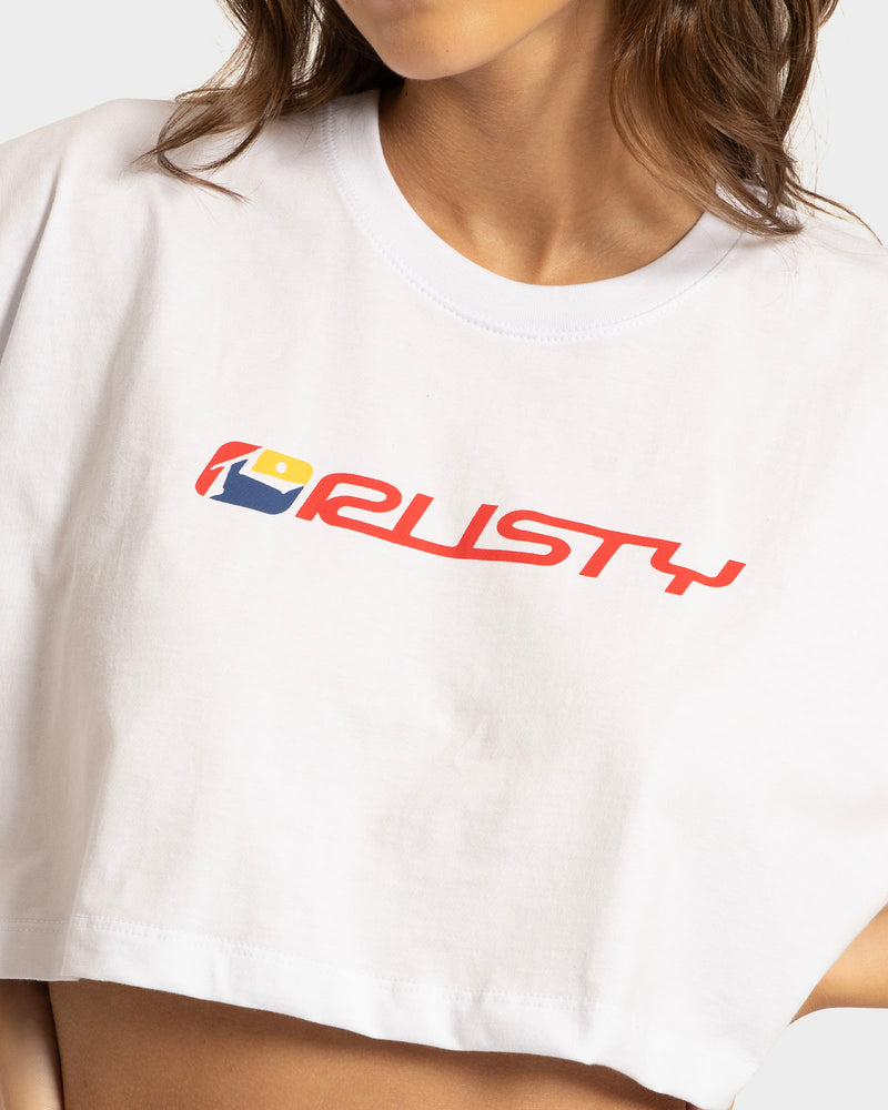 Camiseta Cropped Archived Rusty Branca
