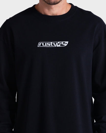 Camiseta Manga Longa Rusty V8 Preto