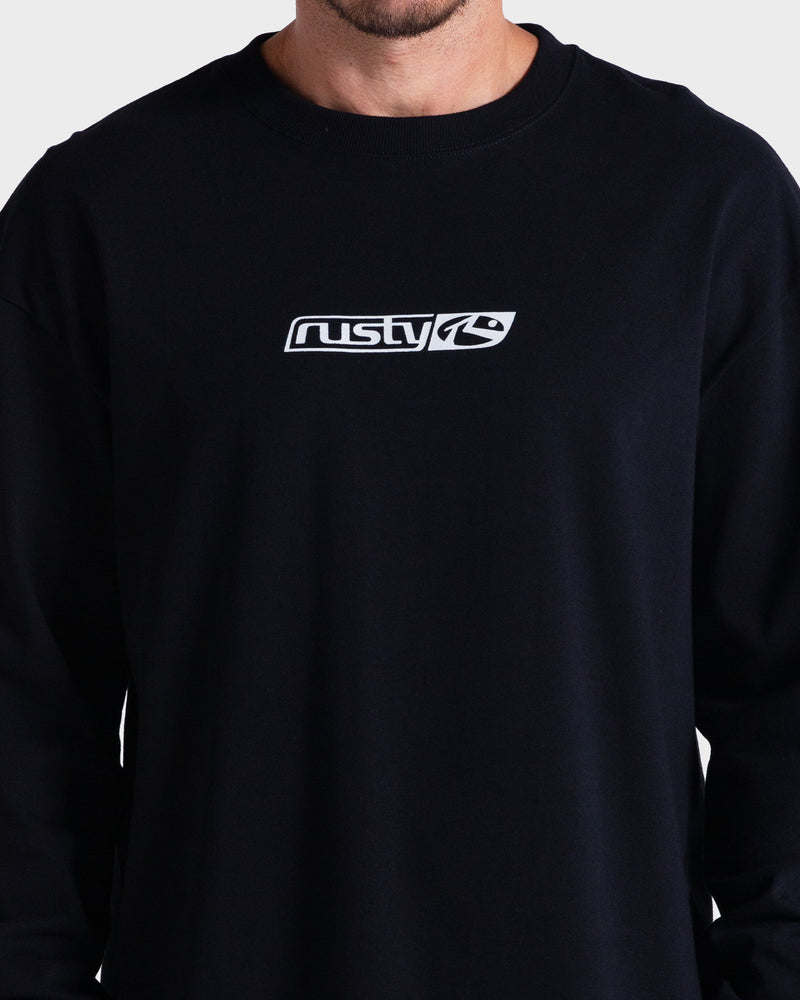 Camiseta Manga Longa Rusty V8 Preto
