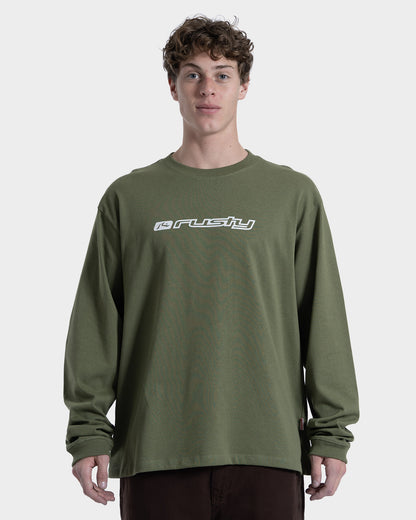 Camiseta Manga Longa Rusty Gaffa Taped Verde Oliva