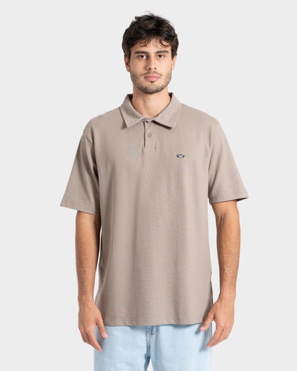 Camisa Polo Manga Curta Cinza Rusty Shades
