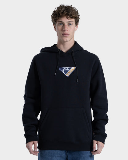 Moletom Rusty Canguru Trisector Ringer Preto com Capuz