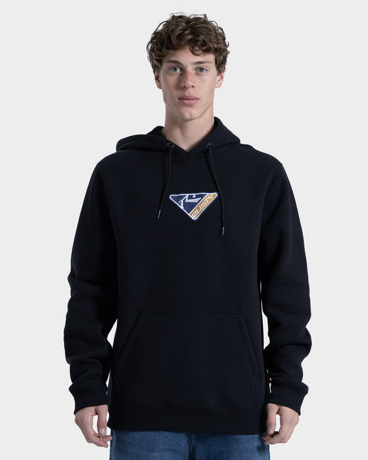Moletom Rusty Canguru Trisector Ringer Preto com Capuz
