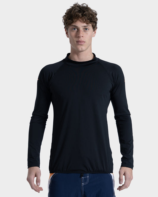 Camiseta Surf Rusty Manga Longa Long Surf UV Dry Preta