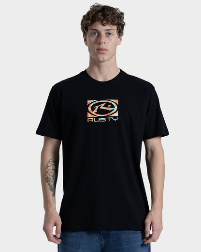 Camiseta Manga Curta Rusty Hyper Ringer Preta