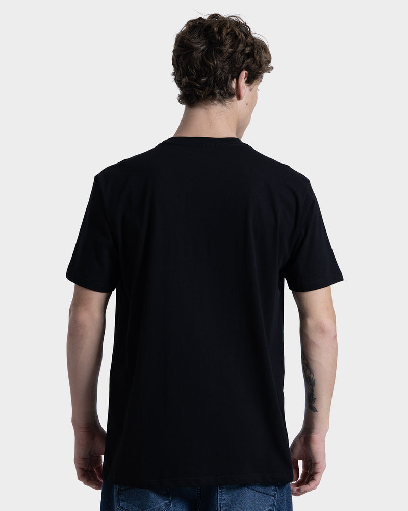 Camiseta Manga Curta Rusty Hyper Ringer Preta