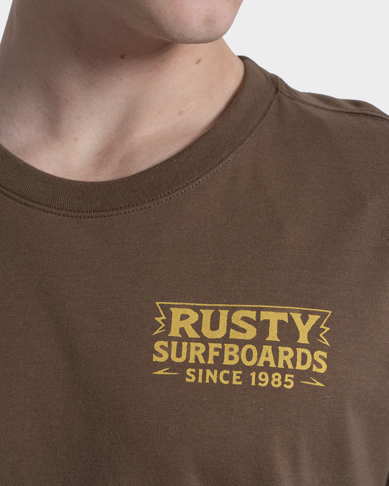 Camiseta Manga Curta Rusty Woodcut Marrom