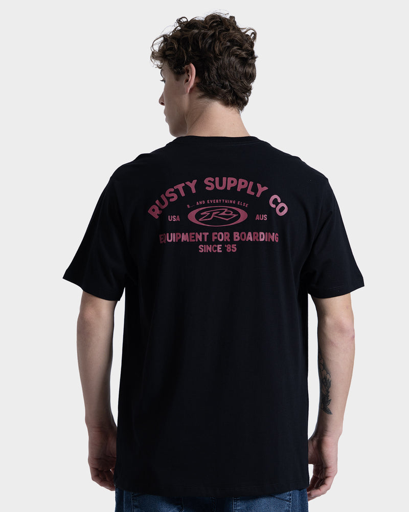Camiseta Rusty Everything Preta com Estampa