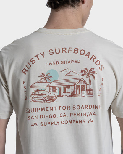 Camiseta Manga Curta Rusty Surf Shop Bege