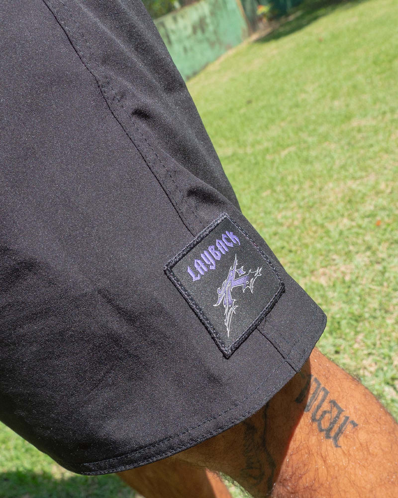 Boardshort Rusty x Layback Lay Gothic Ride Preto