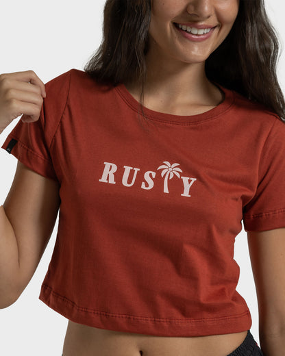 Camiseta Cropped Rusty Palm Vermelha