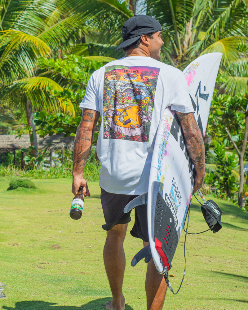 Camiseta Rusty x Layback Neighborhood Branca