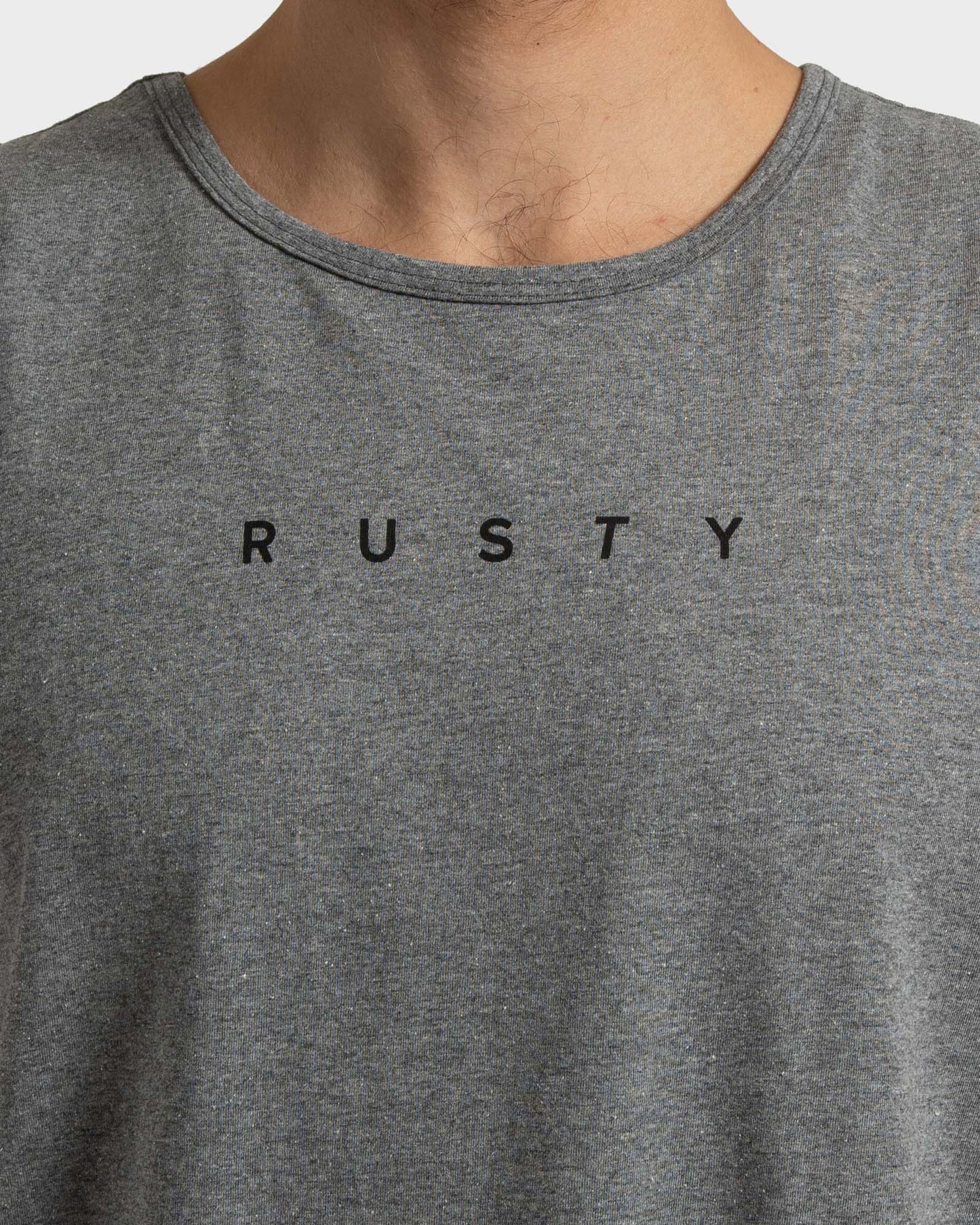 Camiseta Regata Rusty Short Cut Mescla Preto